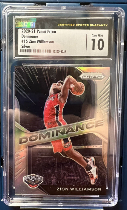 ZION WILLIAMSON 2020-21 Panini Prizm Dominance Silver Pelicans GEM MIN