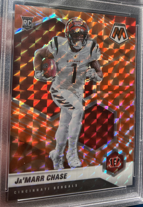 JA'MARR CHASE 2021 MOSAIC REACTIVE ORANGE #307 RC  INVEST