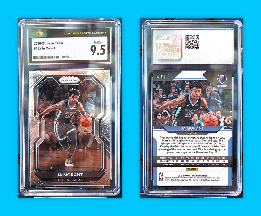 2020-21 Panini Prizm Ja Morant #115 MINT+ 9.5 2nd Year!! 