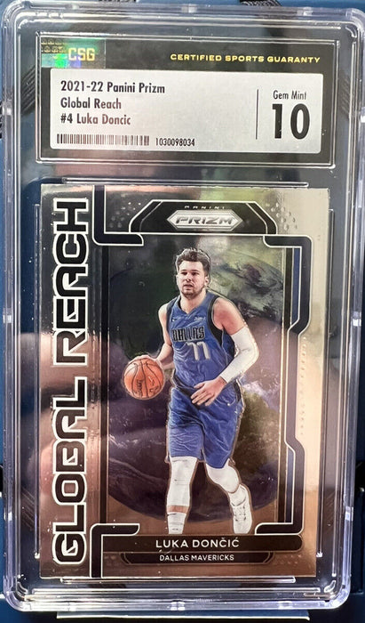 2021-22 Panini Prizm Global Reach #4 Luka Doncic GEM MINT 10 INVEST