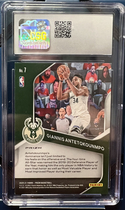 2020-21 Panini Prizm Dominance "SILVER" #7 Giannis Anteto. MINT+ 9.5