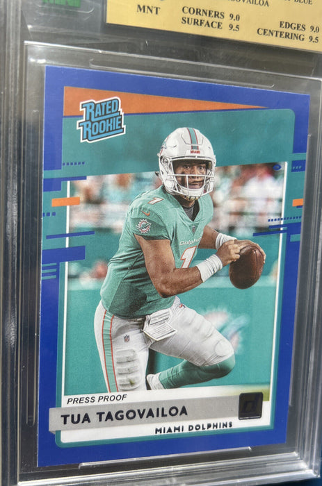 Tua Tagovailoa 2020 Panini Donruss Press Proof Blue Rated RC / INVEST