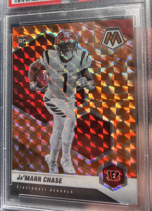 JA'MARR CHASE 2021 MOSAIC REACTIVE ORANGE #307 RC  INVEST