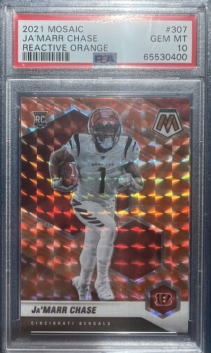 2021 Jamarr Chase Panini Mosaic Orange Reactive RC Gem mint 10  INVEST