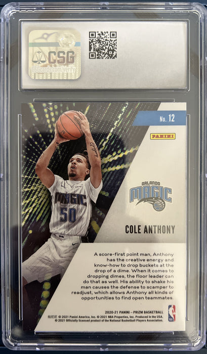 2020-21 Panini Prizm Instant Impact Cole Anthony #12 / RC  GEM MINT 10!!