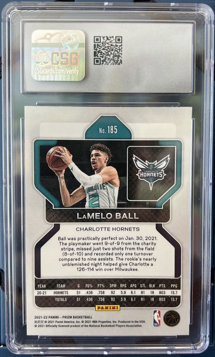 2021-22 Panini Prizm LaMelo Ball #185 MINT+9.5 INVEST NOW