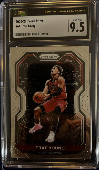 2020-21 Panini Prizm  Trae Young   #64 HAWKS  MINT PLUS 9.5!!