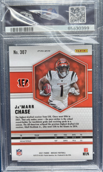 JA'MARR CHASE 2021 MOSAIC REACTIVE ORANGE #307 RC  INVEST