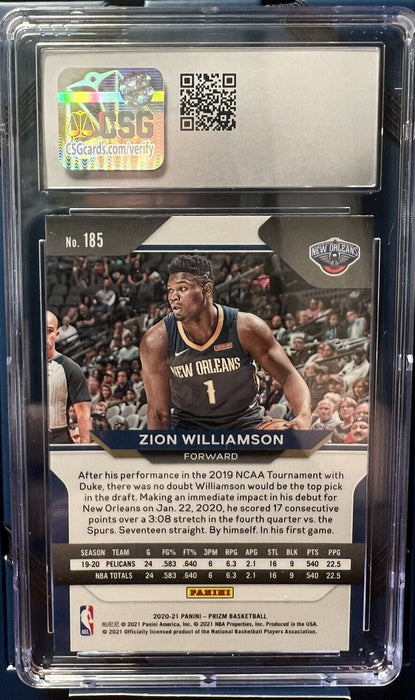 2020-21 Panini Prizm #185 Zion Williamson 2nd YR! INVEST