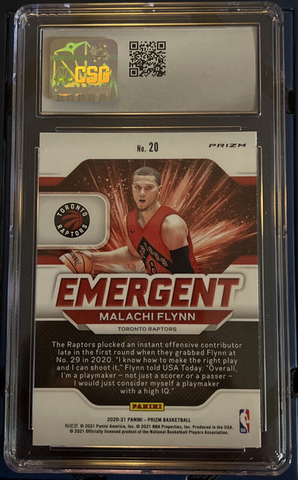 2020-21 Panini Prizm Emergent Silver  Malachi Flynn  GEM MINT 10