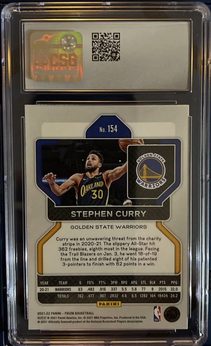 2021-22 Panini Prizm Stephen Curry #154 Championship Year GEM MINT 10