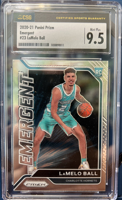 2020-21 Panini Prizm Emergent #23 / RC LaMelo Ball MINT + 9.5