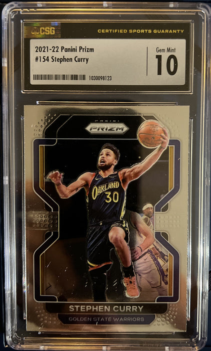 2021-22 Panini Prizm Stephen Curry #154 Championship Year GEM MINT 10