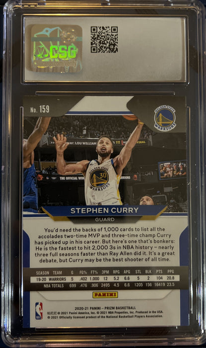 2020-21 Stephen Curry Panini Prizm #159 GS Warriors Base Card NM/Mint 8