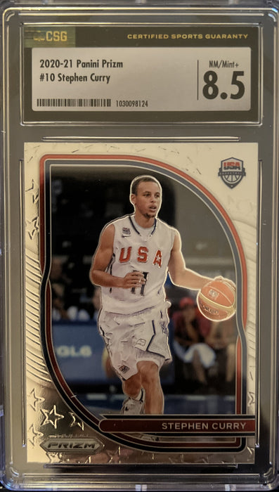 2020-21 Panini Prizm Stephen Curry USA Basketball Insert #10 N/M MINT+ 8.5