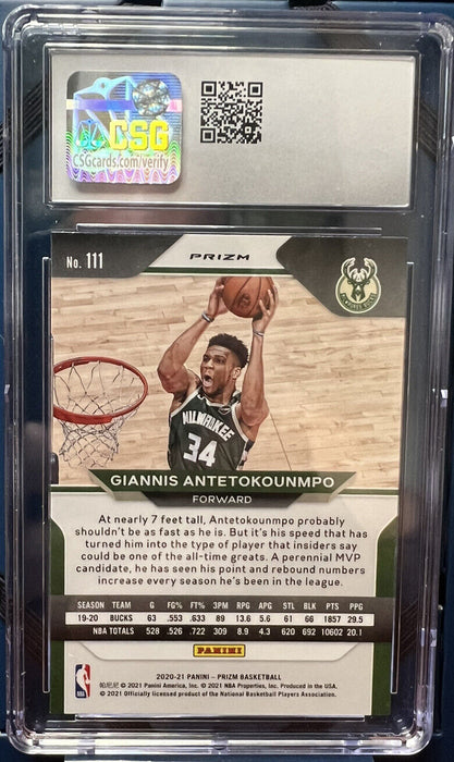 2020-21 Panini Prizm Giannis Antetokounmpo Silver Prizm #111 INVEST NOW!!