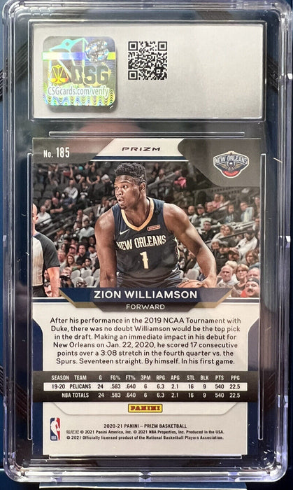 2020-21 Panini Prizm Zion Williamson Red White Blue MINT+ 9.5 INVEST