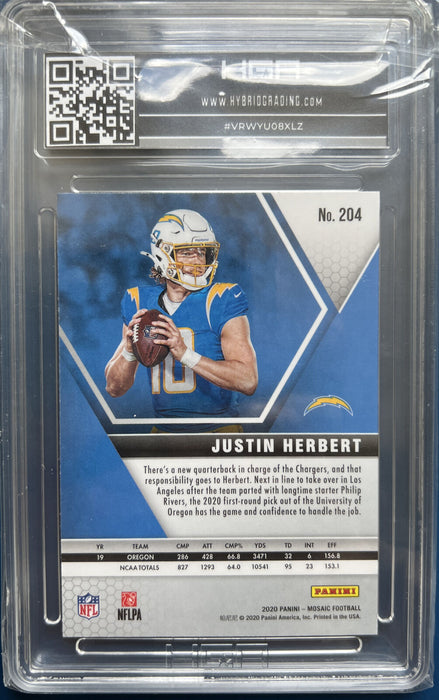 2020 Panini Mosaic #204 Justin Herbert RC INVEST