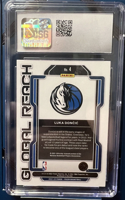 2021-22 Panini Prizm Global Reach #4 Luka Doncic GEM MINT 10 INVEST