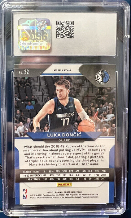 2020-21 Panini Prizm - Silver #32 Luka Doncic GEM MINT 10 INVEST