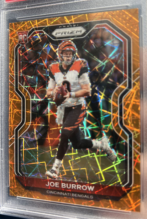 Joe Burrow 2020 Panini Prizm Orange Lazer #307 PSA 9 MINT Rookie Card