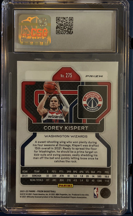 2021-22 Panini Prizm NBA Corey Kispert Green Prizm Washington Wizards RC