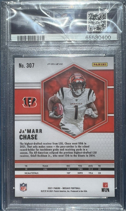 2021 Jamarr Chase Panini Mosaic Orange Reactive RC Gem mint 10  INVEST