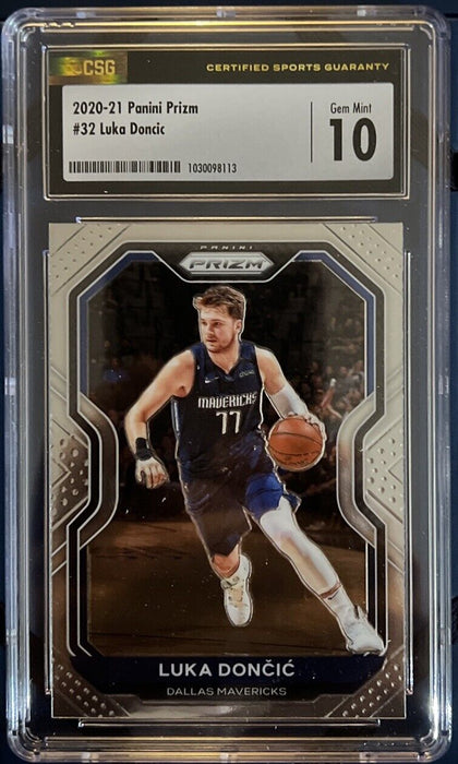 2020-21 Panini Prizm #32 Luka Doncic  Base Dallas Mavericks  GEM MINT 10